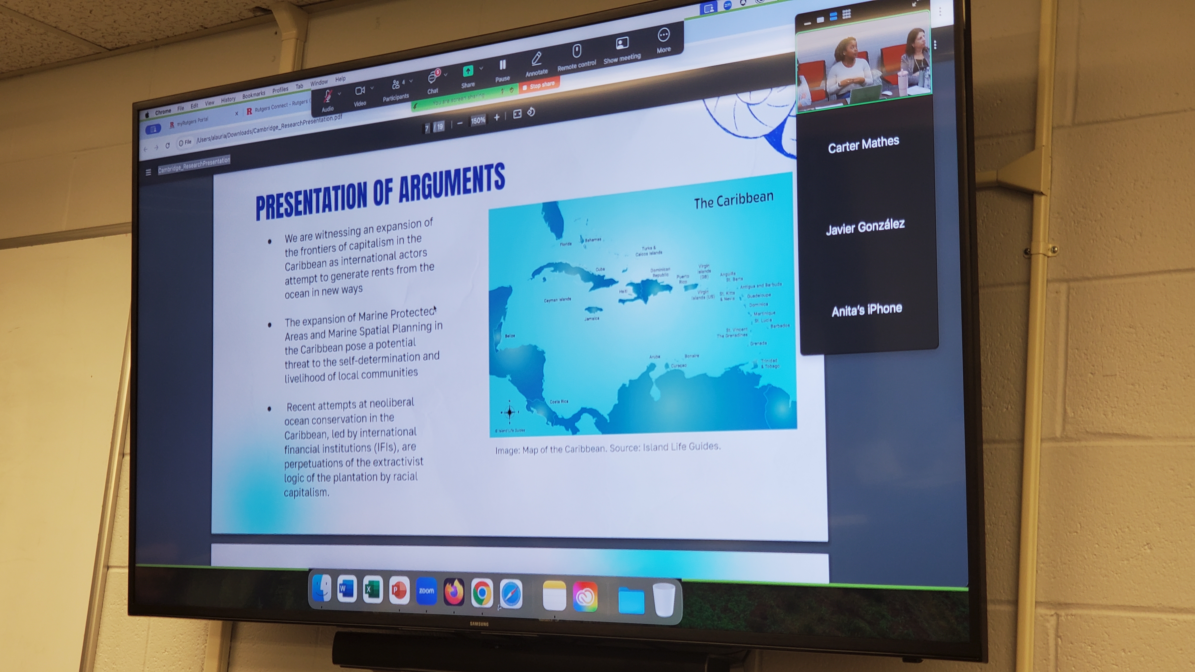 symposium image on monitor
