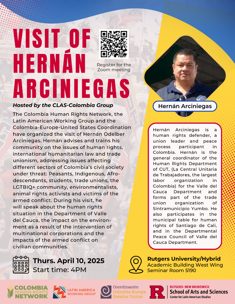 Visit of Hernán Arciniegas Flyer with QR code