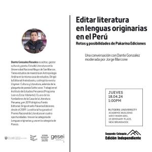 Editar literatura en lenguas originarias en el Perú: Retos y posibilidades de Pakarina Ediciones