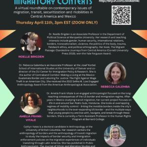IM/MOBILITY IN MIGRATORY CONTEXTS: A virtual roundtable on contemporary issues of migration, transit, securitization and mobilities in Central America and Mexico