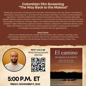 Colombian Film Screening "The Way Back to the Maloca"